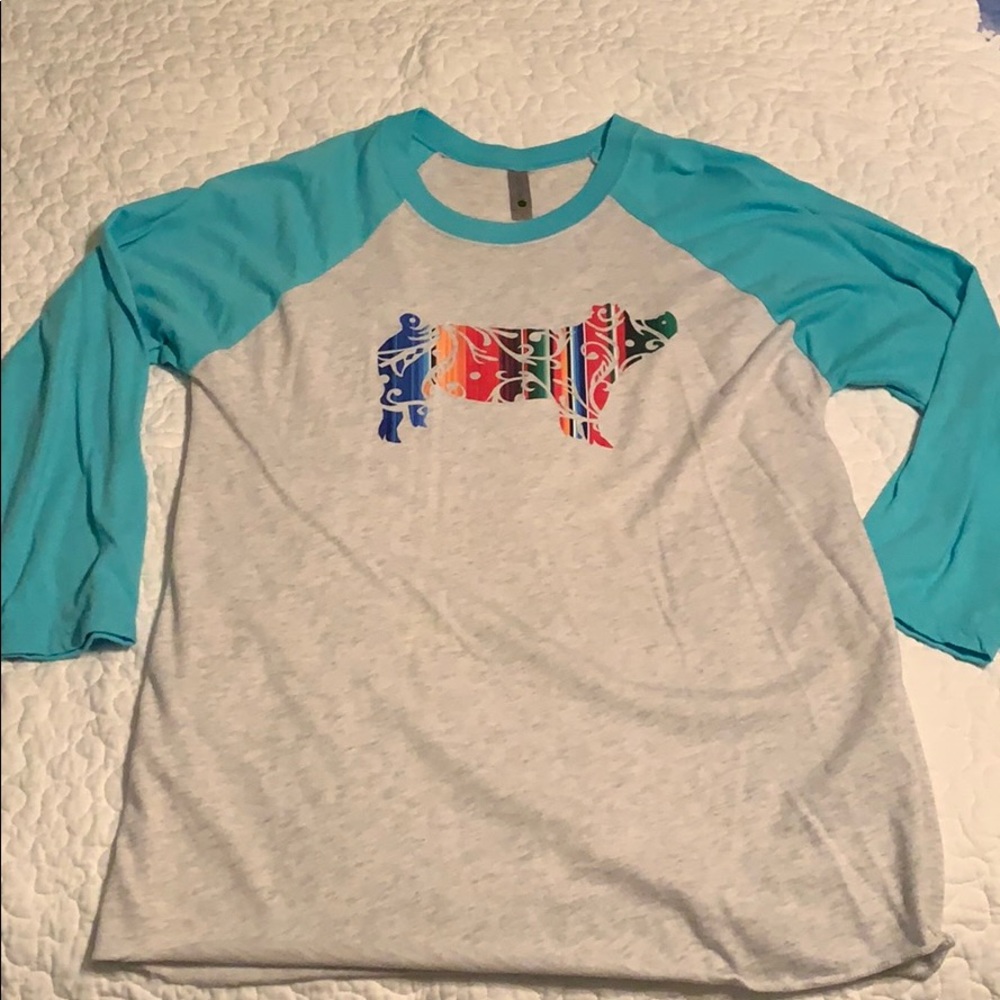 Long Sleeve T-Shirt with Serape Pig